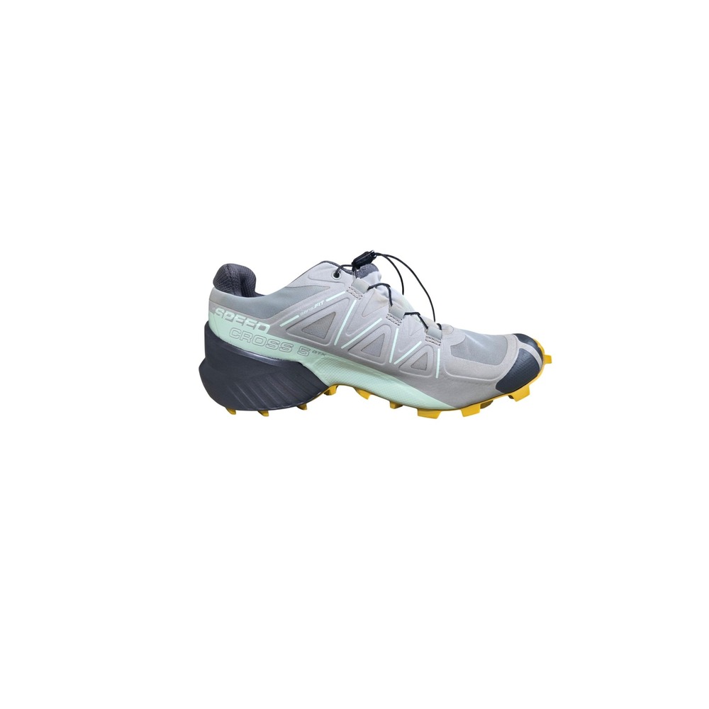 Salomon Trail Running Shoes White Gray Yellow Accent - Picture 12 of 12